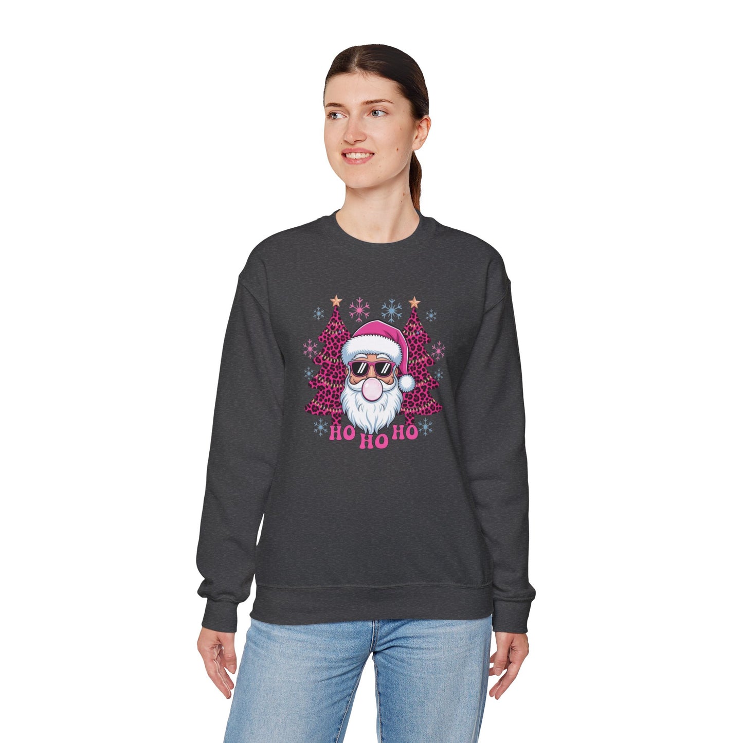 Santa Sunglasses “Ho Ho Ho” Holiday Crewneck Sweatshirt