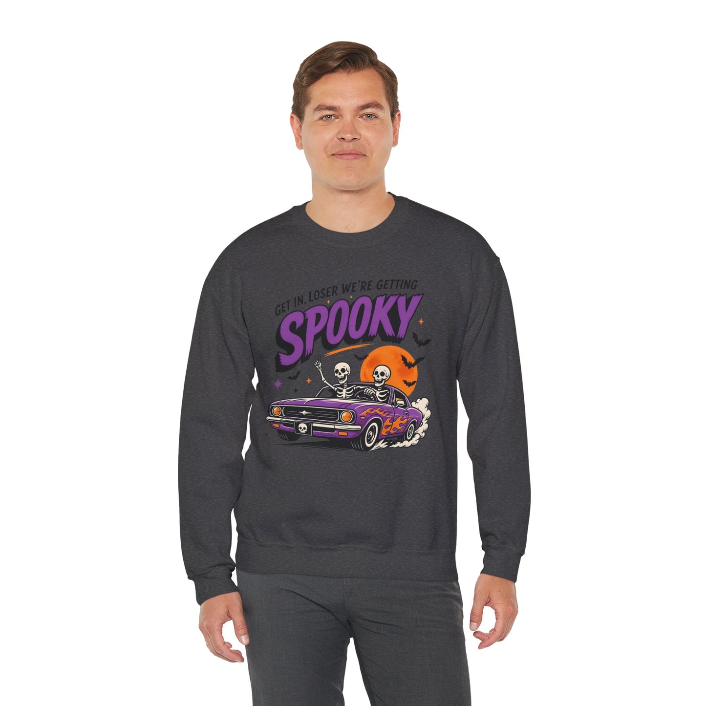 Spooky Roadtrip Sweatshirt — “Get In, Loser We’re Getting Spooky” Halloween Crewneck