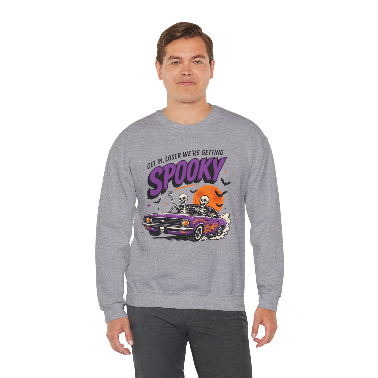 Spooky Roadtrip Sweatshirt — “Get In, Loser We’re Getting Spooky” Halloween Crewneck