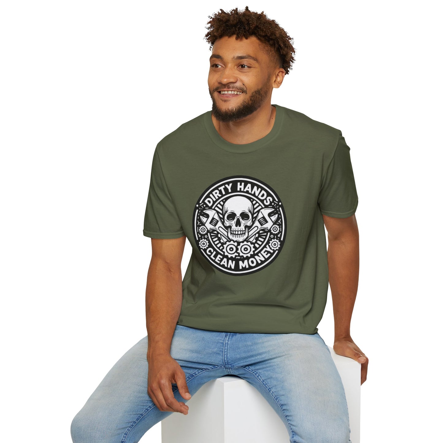 Dirty Hands, Clean Money Skull Unisex Graphic Tee