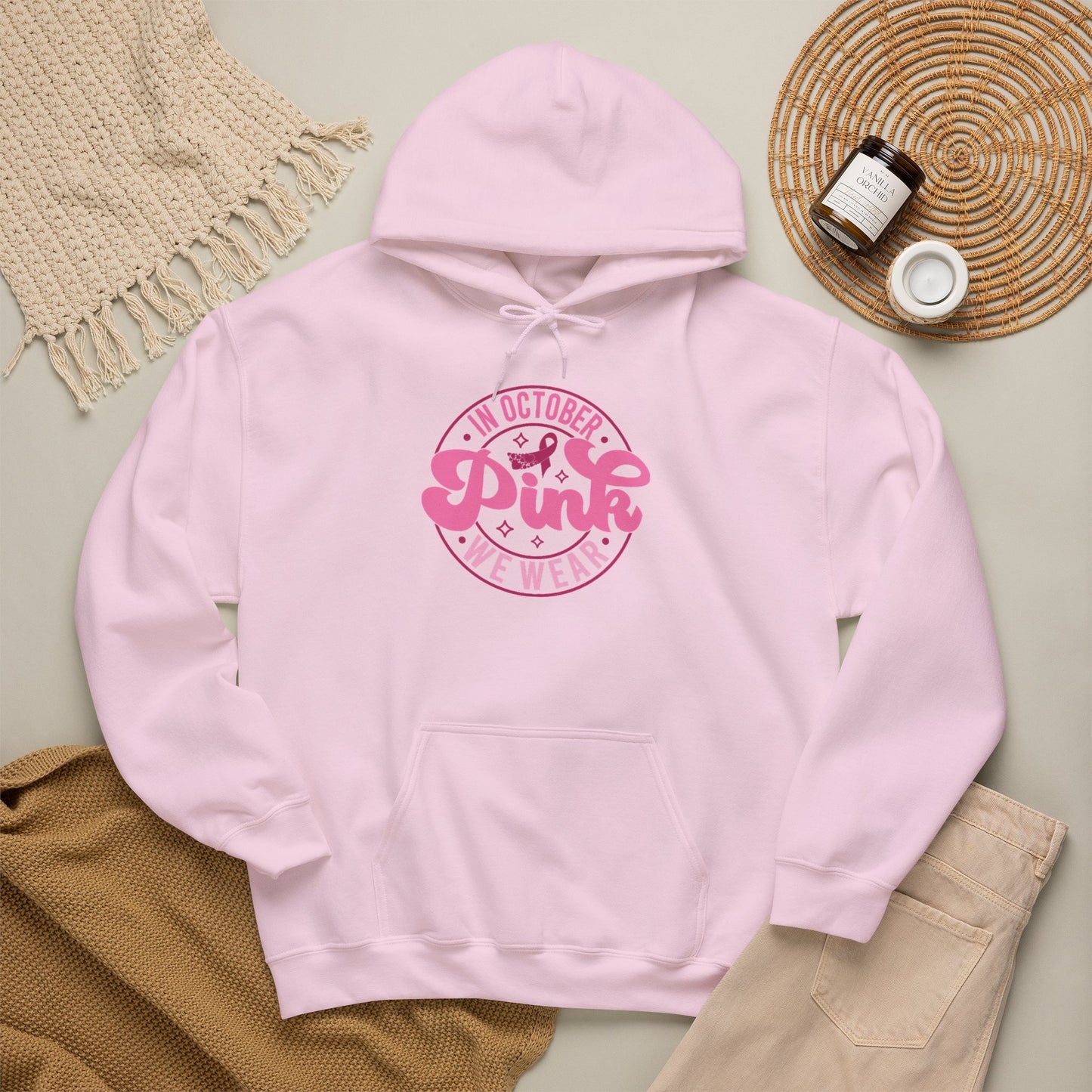 'In October We Wear Pink' Comfort Hoodie