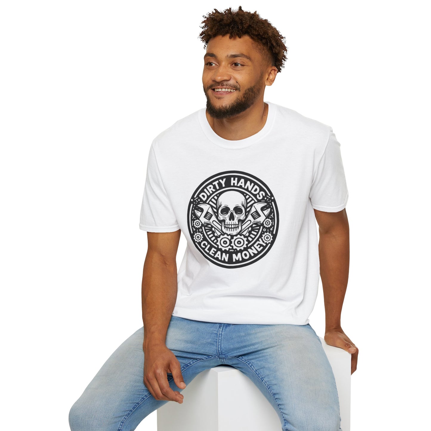 Dirty Hands, Clean Money Skull Unisex Graphic Tee