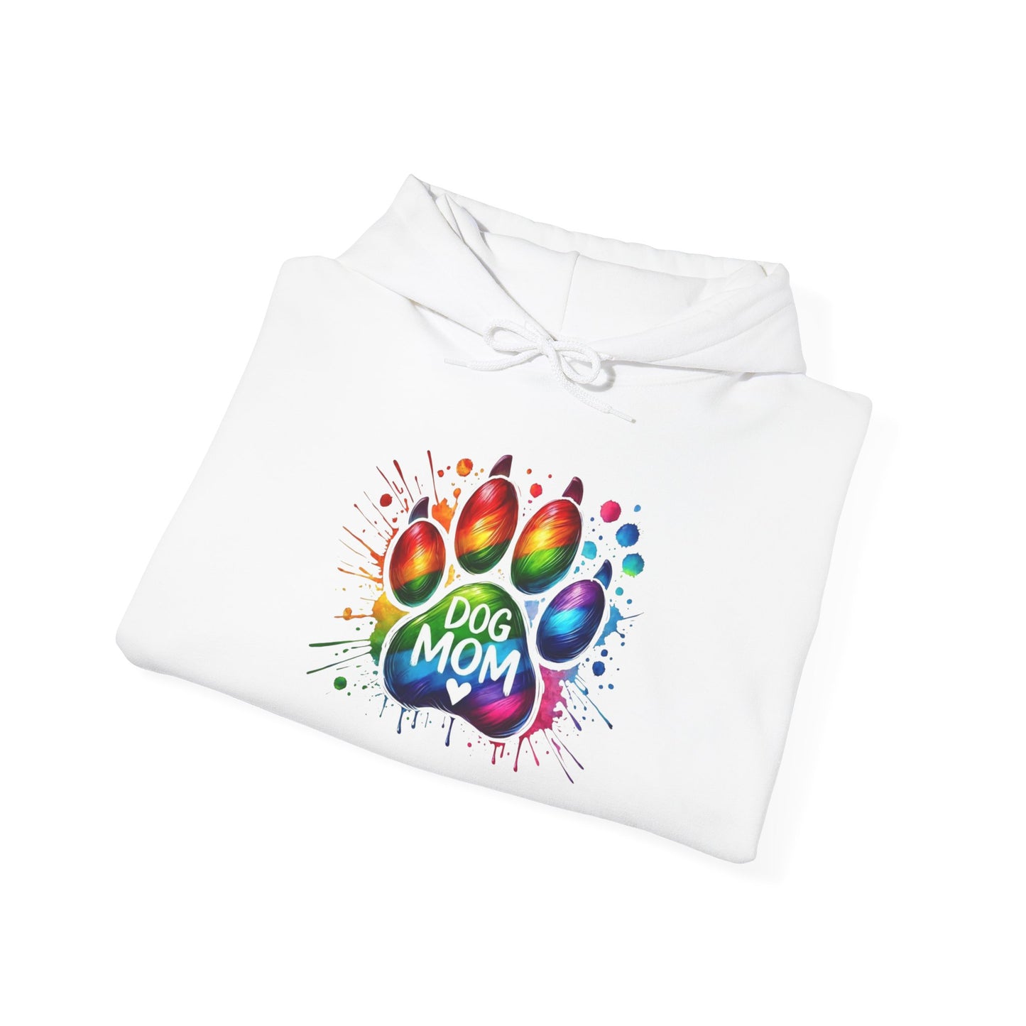Dog Mom Rainbow Paw Print Hoodie