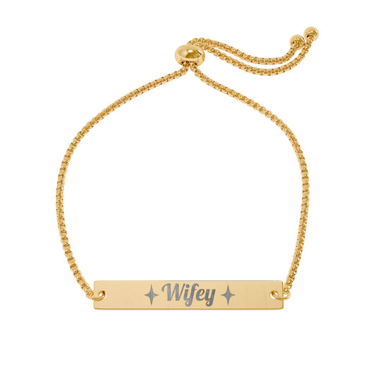 Engravable Bar Bracelet — Adjustable