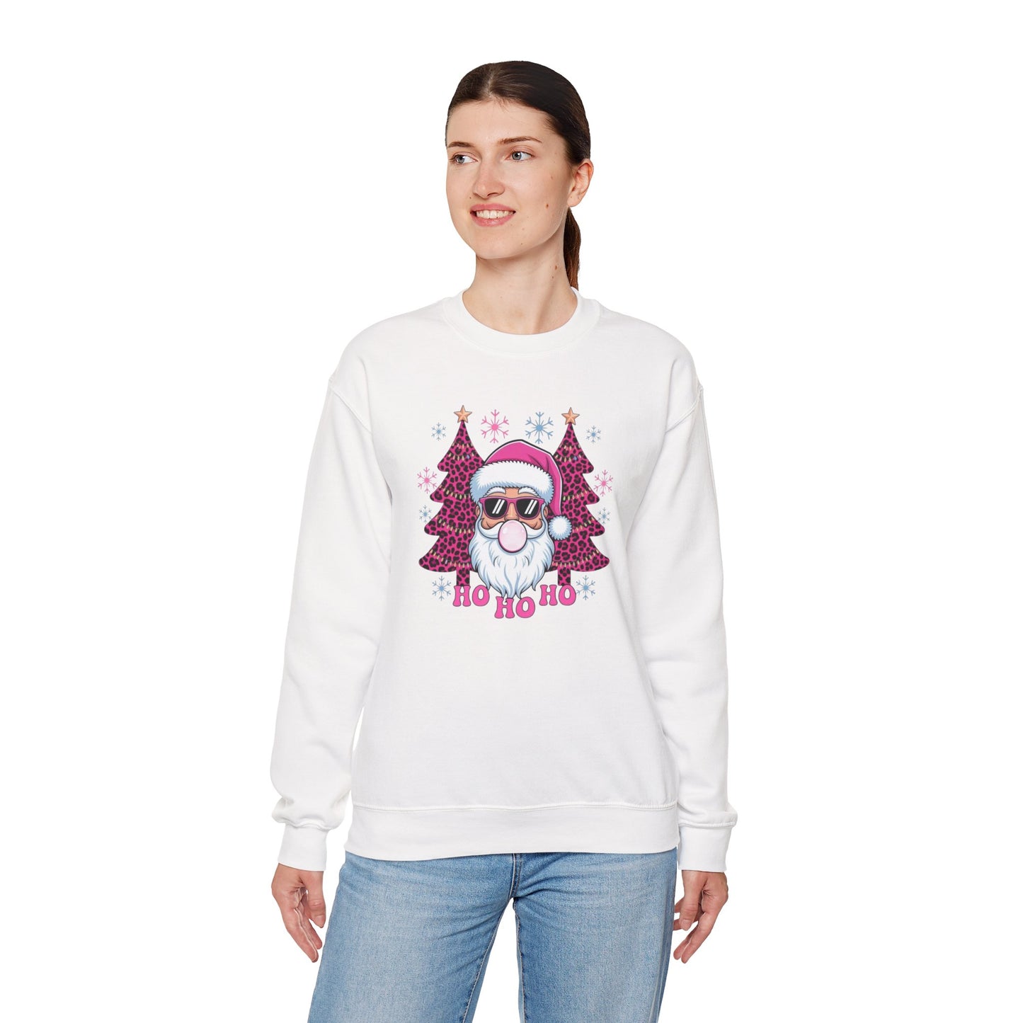 Santa Sunglasses “Ho Ho Ho” Holiday Crewneck Sweatshirt