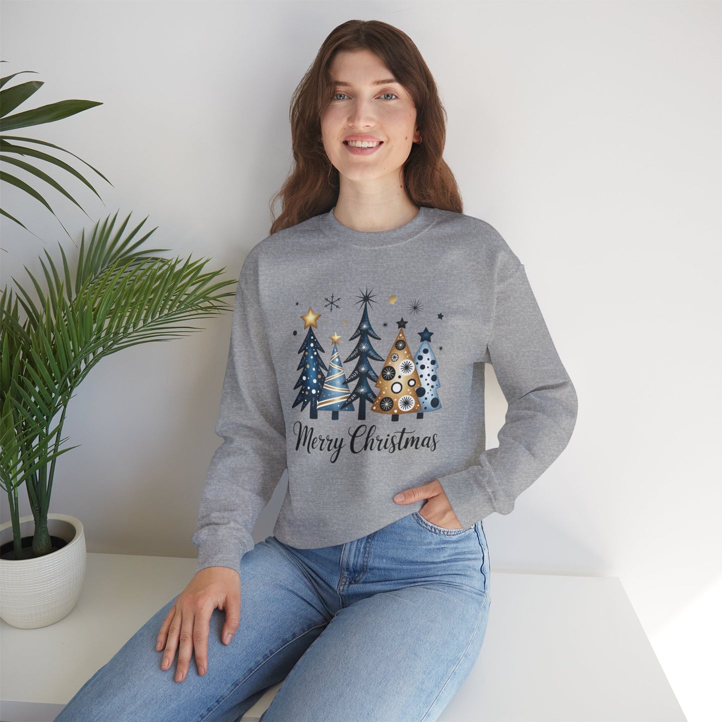 Golden Christmas Tree Crewneck Sweatshirt