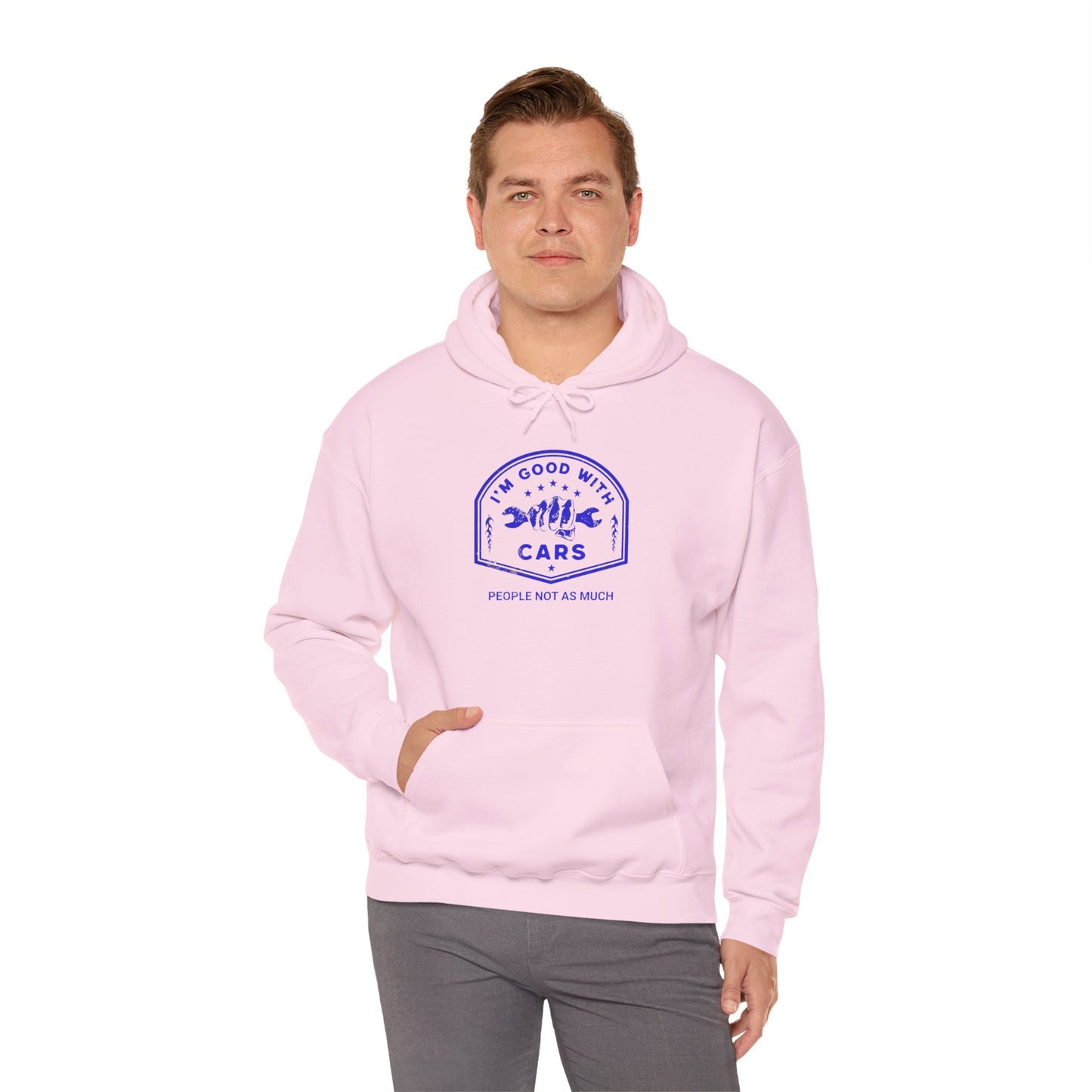 Good With Cars, People Not As Much Graphic Hooded Sweatshirt