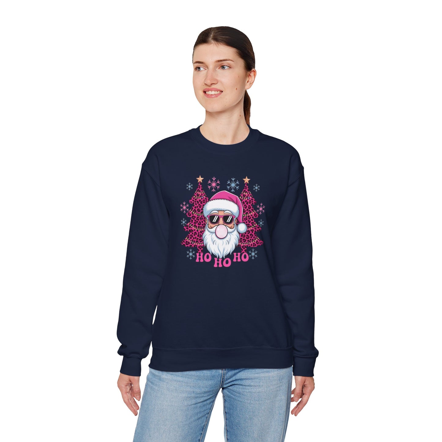 Santa Sunglasses “Ho Ho Ho” Holiday Crewneck Sweatshirt