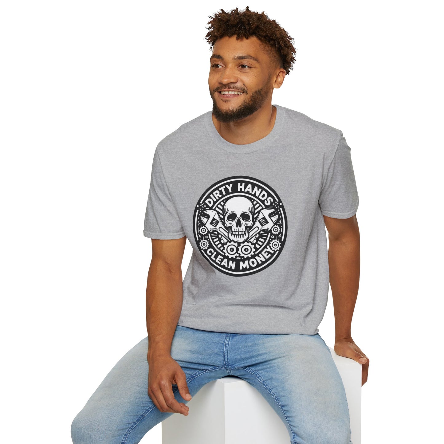 Dirty Hands, Clean Money Skull Unisex Graphic Tee