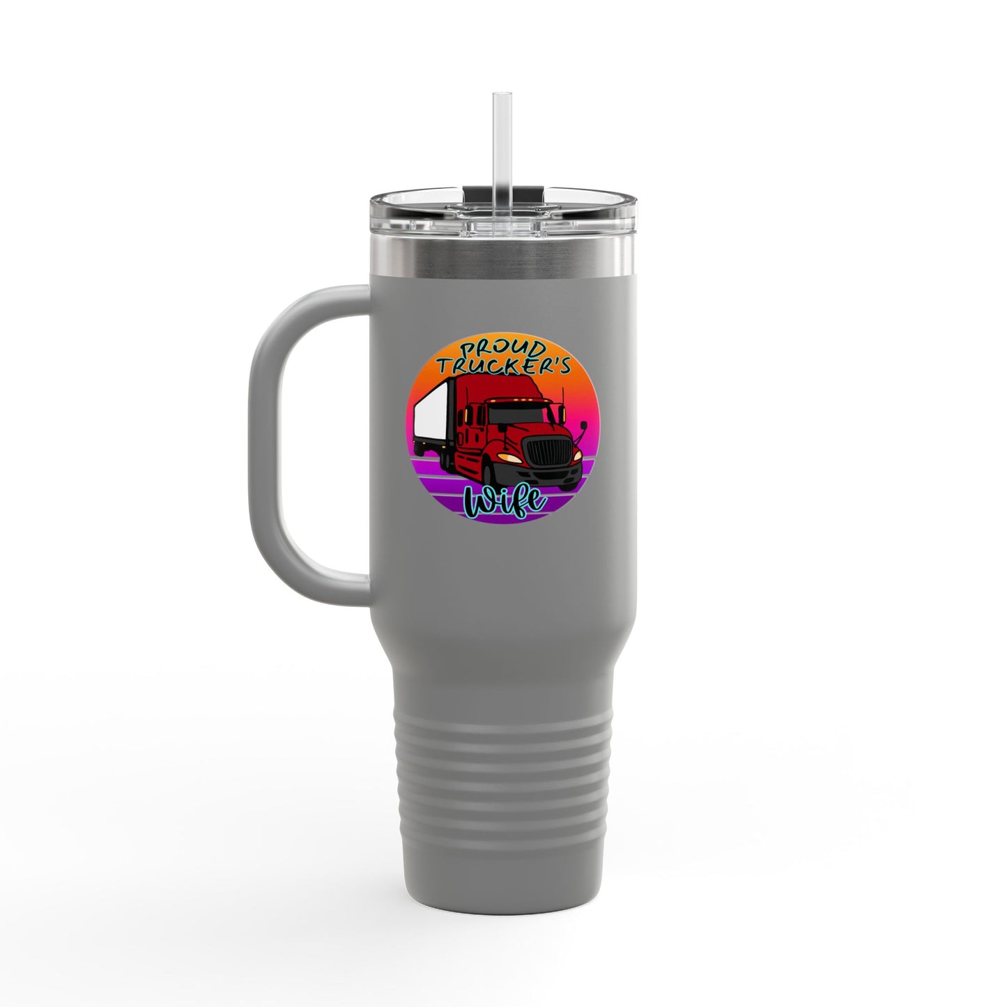 Proud Truckers Wife Insulated Travel Mug 40oz