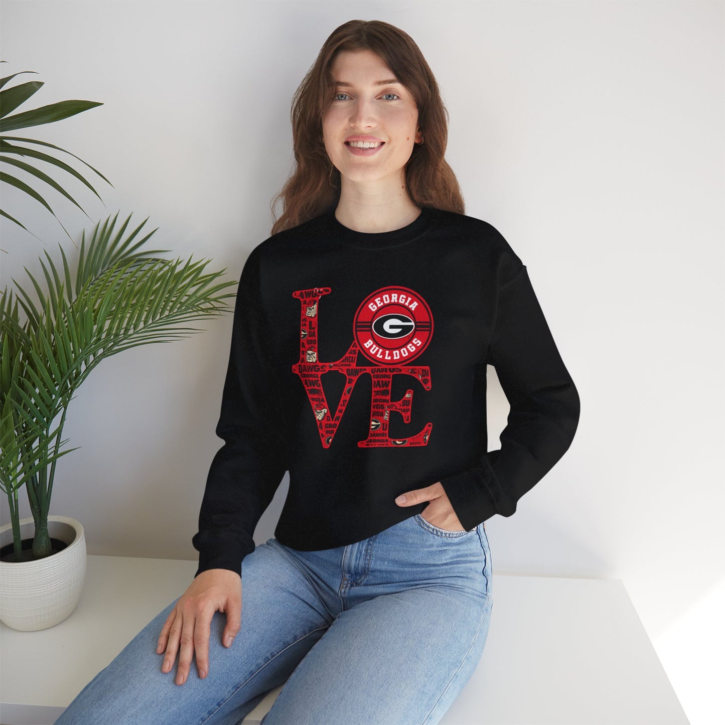 Georgia Bulldogs Love Crewneck Sweatshirt