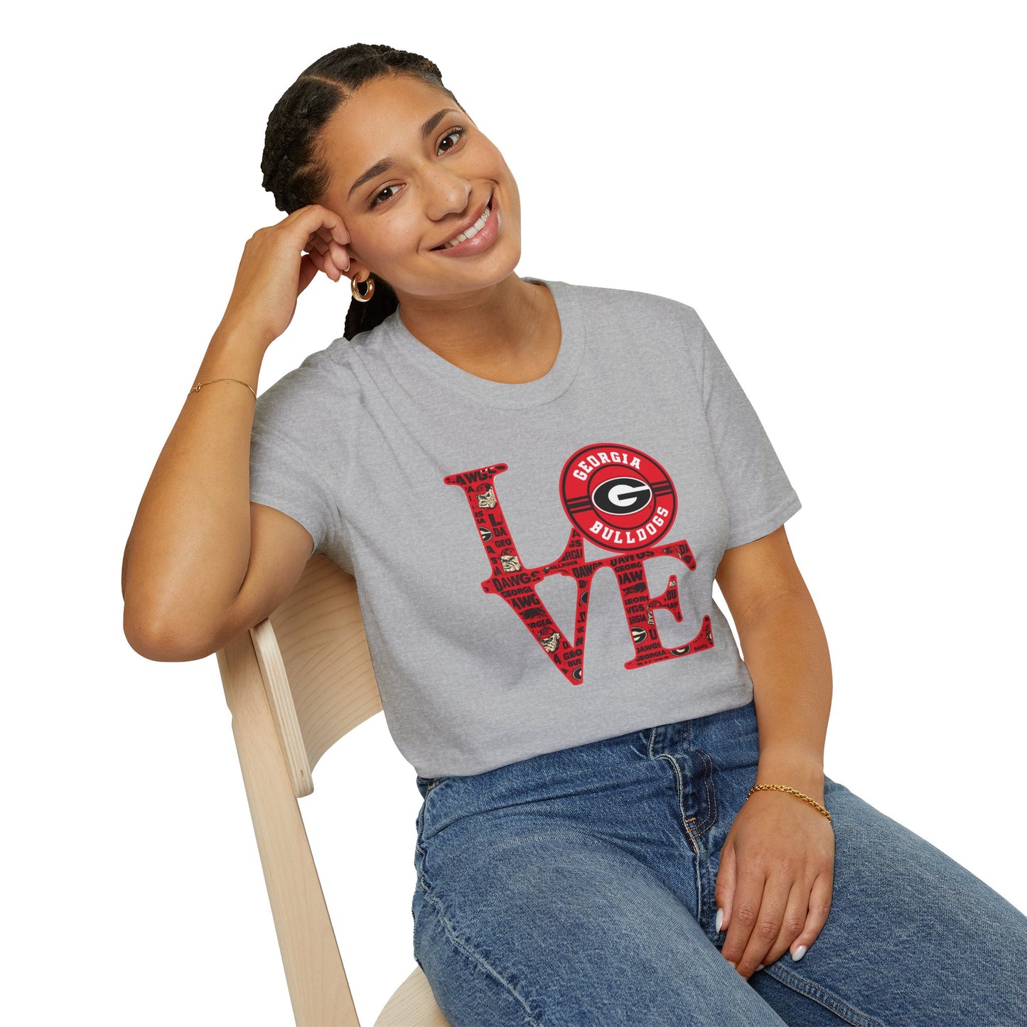 Georgia Bulldogs Love Unisex Soft Style Tee