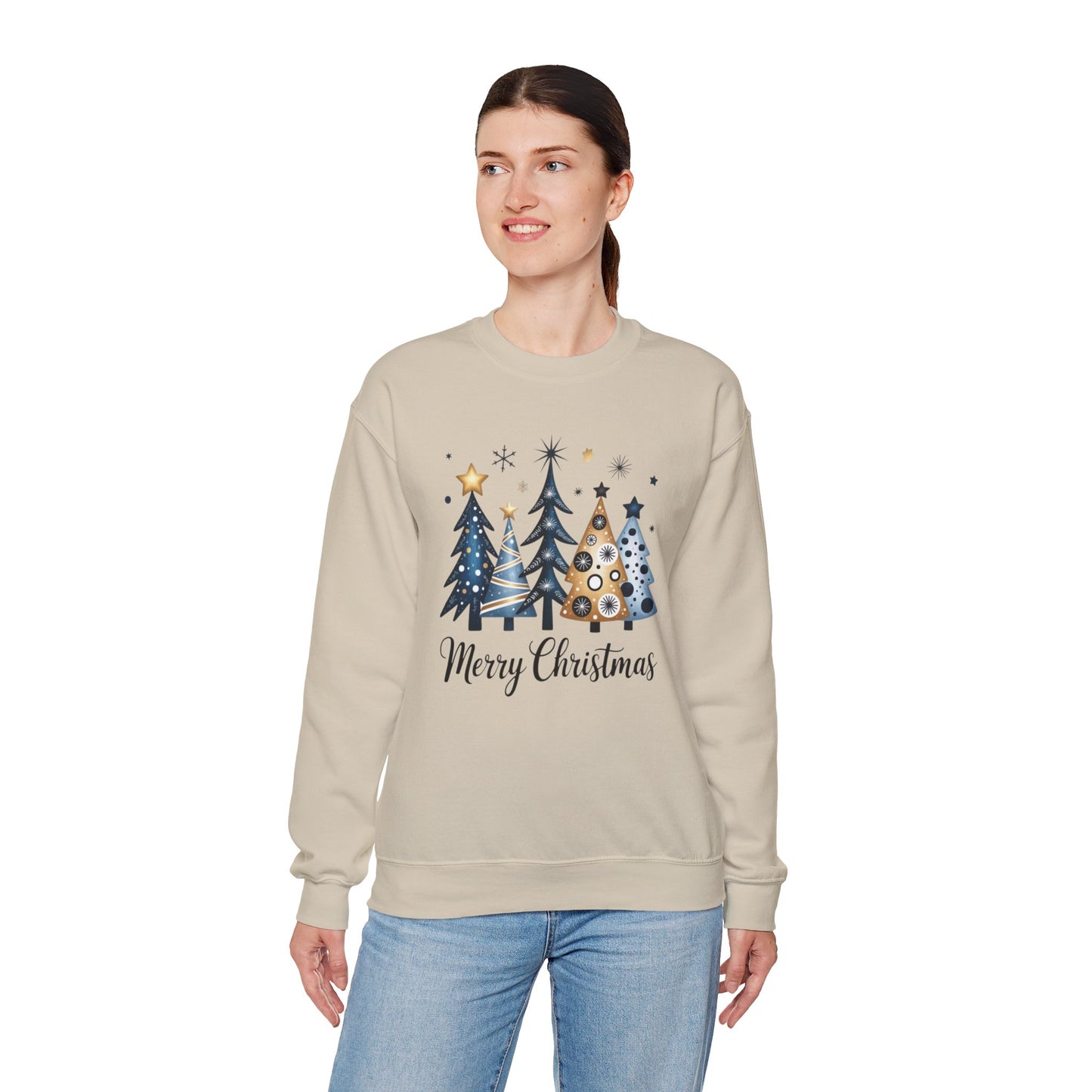 Golden Christmas Tree Crewneck Sweatshirt