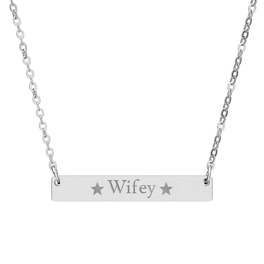 Engraved Bar Necklace — Horizontal
