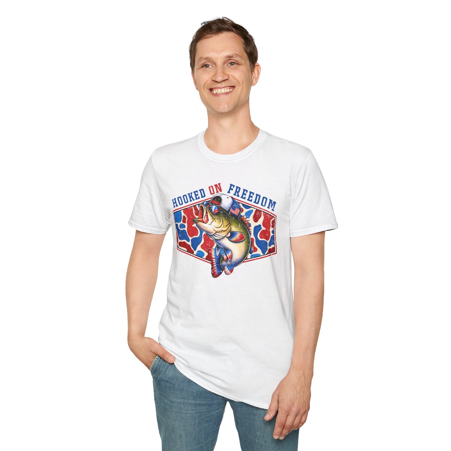 Hooked on Freedom Bass Fishing Tee