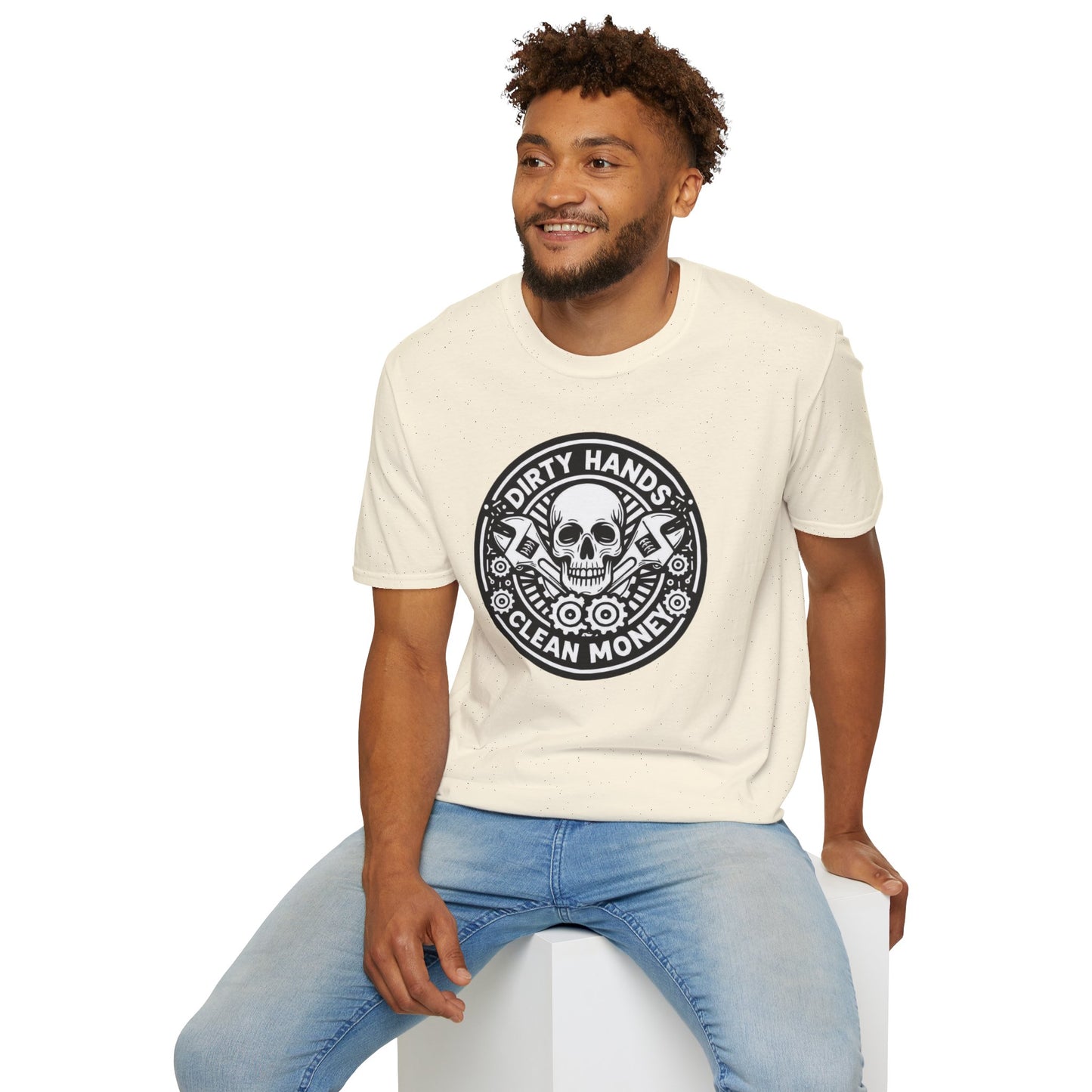 Dirty Hands, Clean Money Skull Unisex Graphic Tee