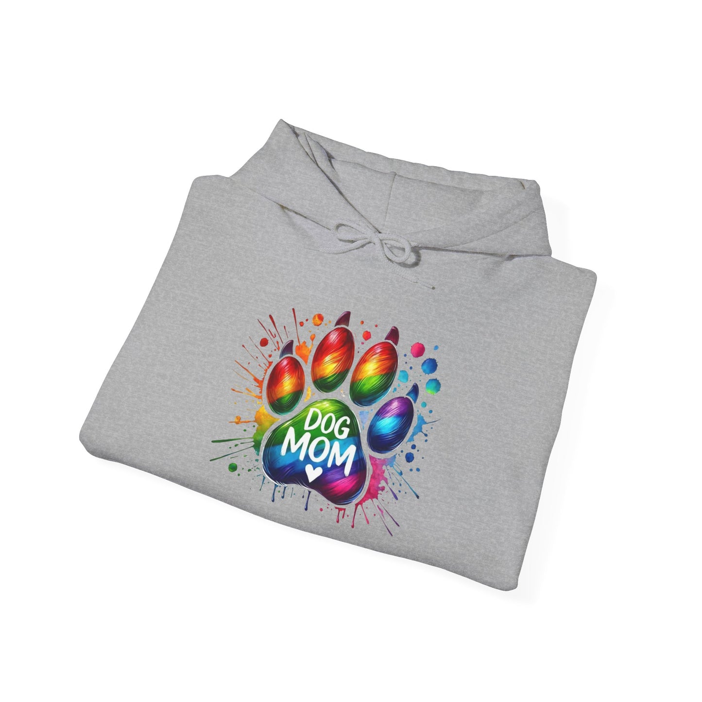 Dog Mom Rainbow Paw Print Hoodie
