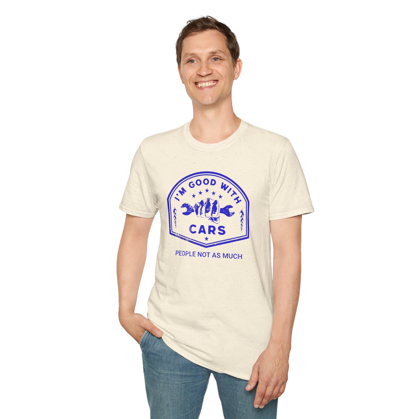 I’m Good With Cars, People Not As Much Vintage Unisex Tee