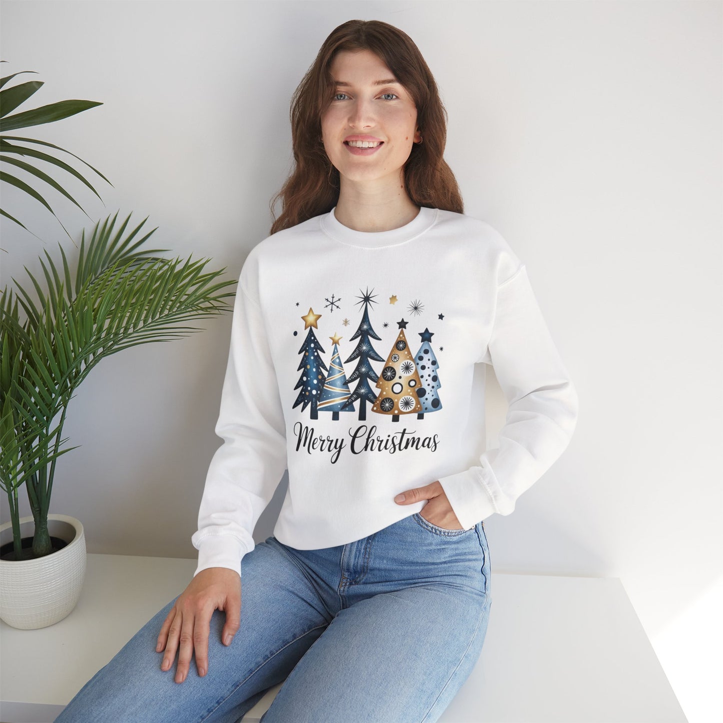 Golden Christmas Tree Crewneck Sweatshirt
