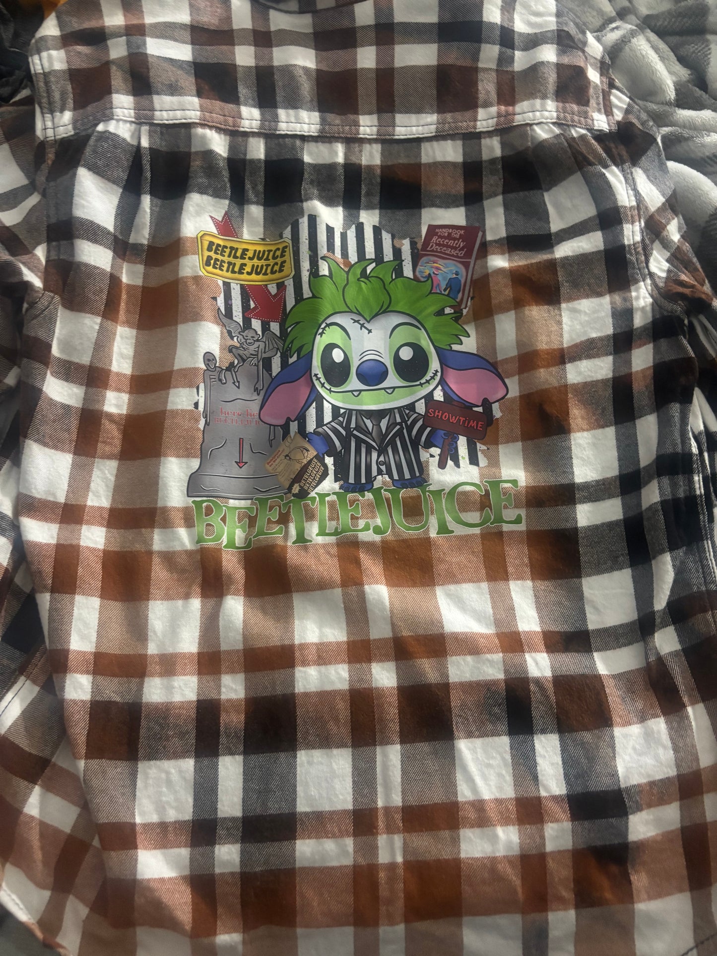 Stitch Beetlejuice Bleached Flannel -Small