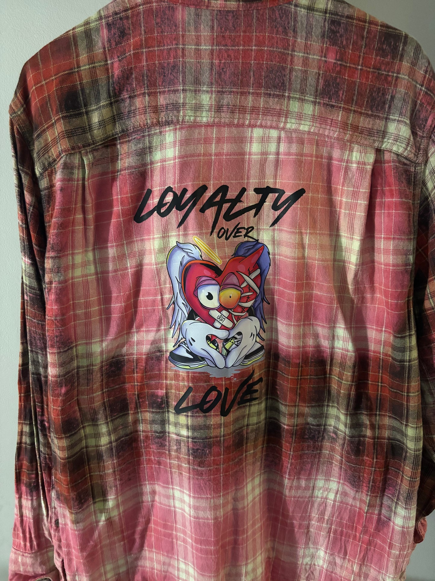 Loyalty Over Love Bleached Flannel - Large