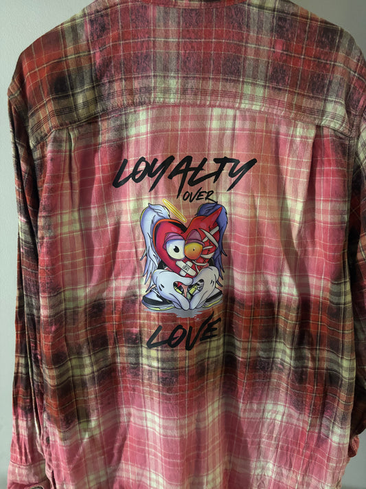 Loyalty Over Love Bleached Flannel - Large