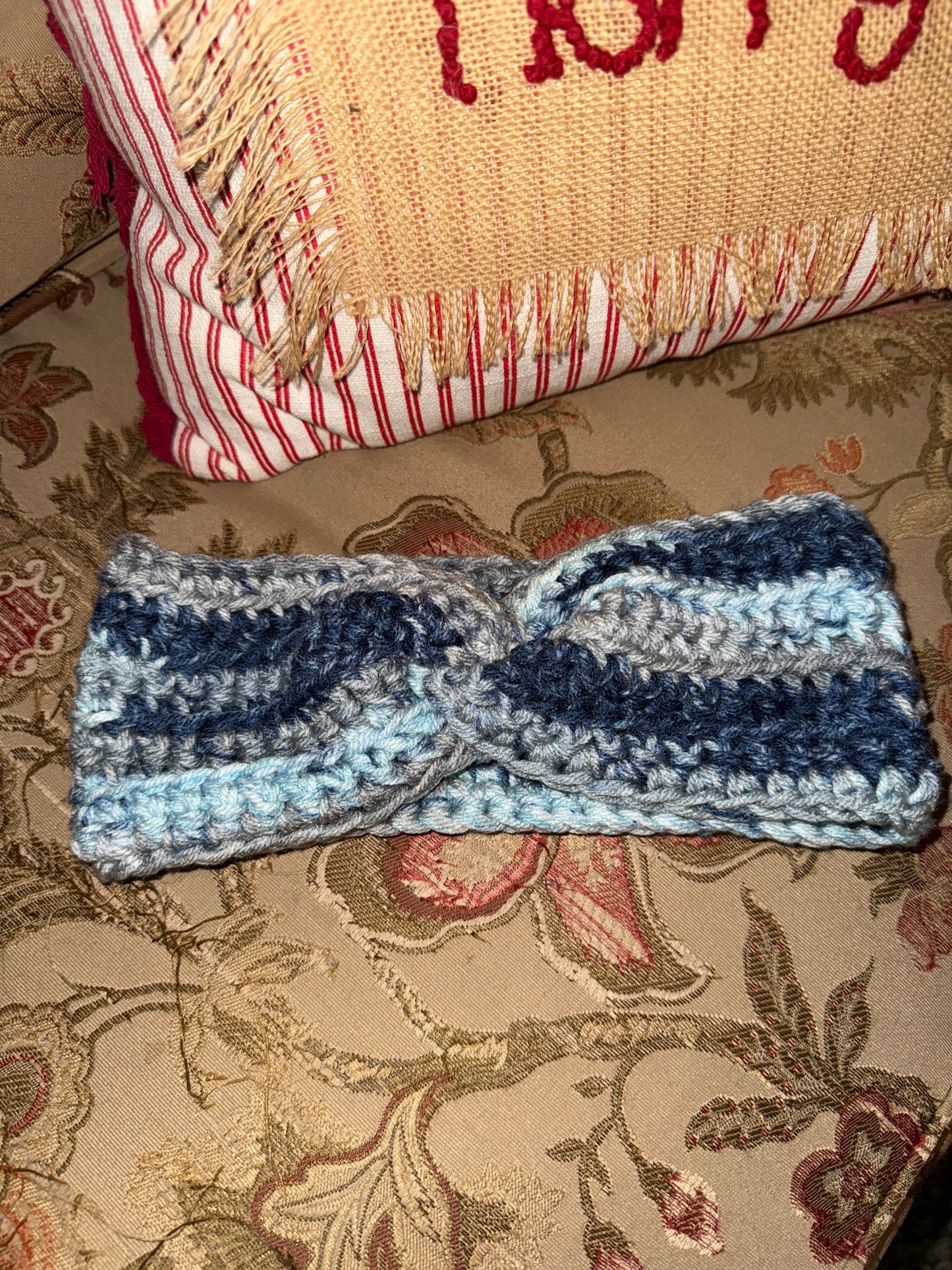 🌊 Misty Horizon Luxe Crocheted Ear Warmer