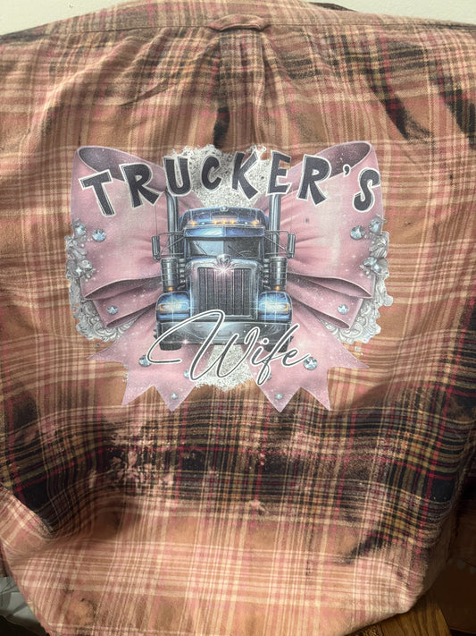 Trucker Wife Bleached Flannel